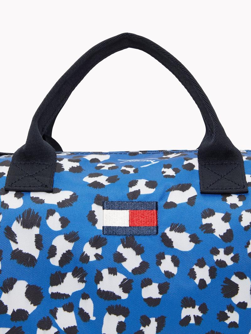 Lány Tommy Hilfiger Cheetah Duffle Táska Kék | HU 2019UZG